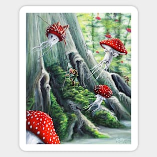 The Great Mushroom Migration Sticker